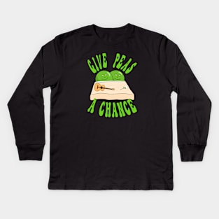 Give Peas a Chance Kids Long Sleeve T-Shirt